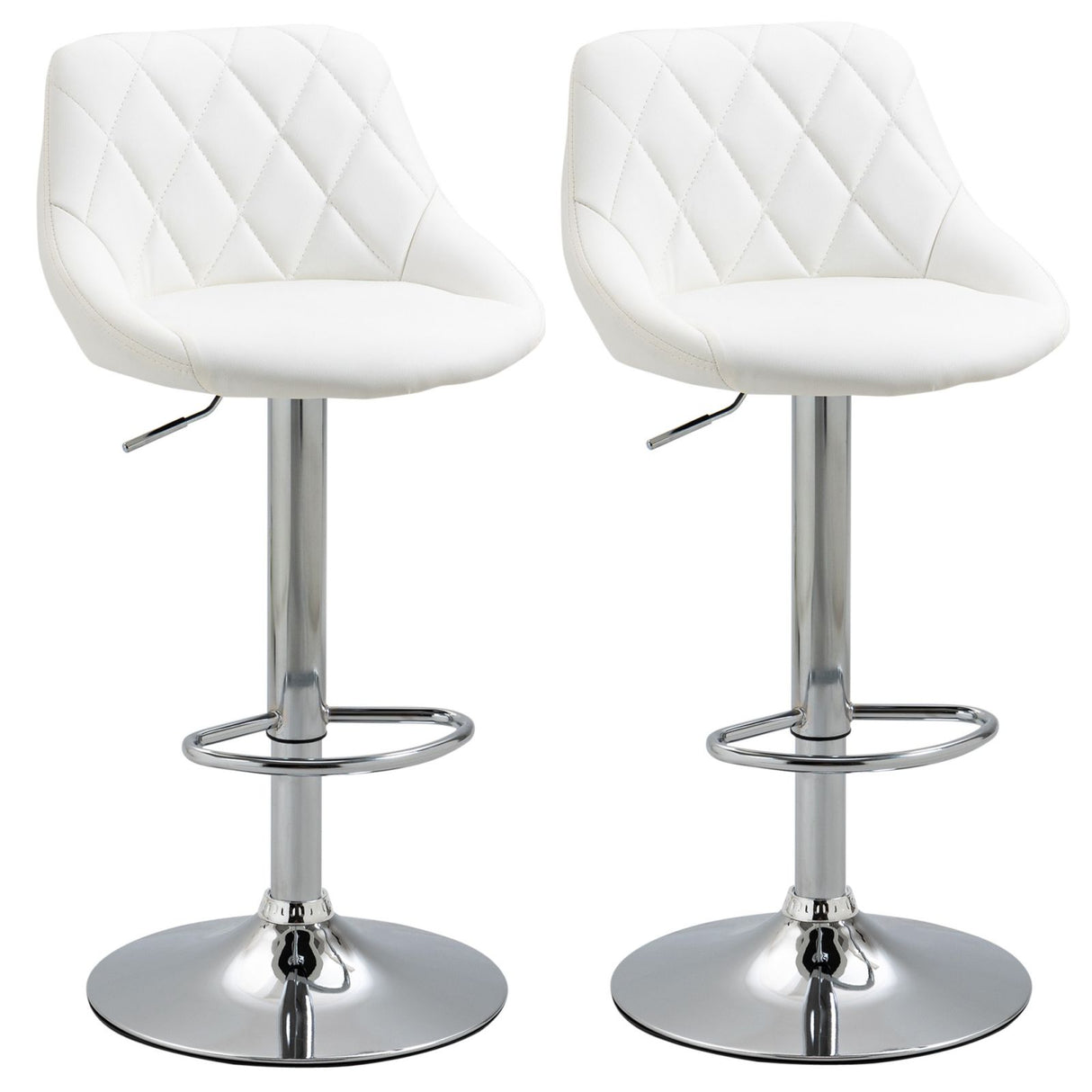 easycomfort easycomfort set 2 sgabelli da bar di design girevoli con altezza regolabile bianco