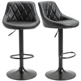 easycomfort easycomfort set 2 sgabelli da bar seduta con altezza regolabile e girevole schienale e poggiapiedi nero