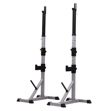 easycomfort easycomfort set 2 supporti bilanciere in acciaio con 3 ganci altezza regolabile e portata 200kg argento nero