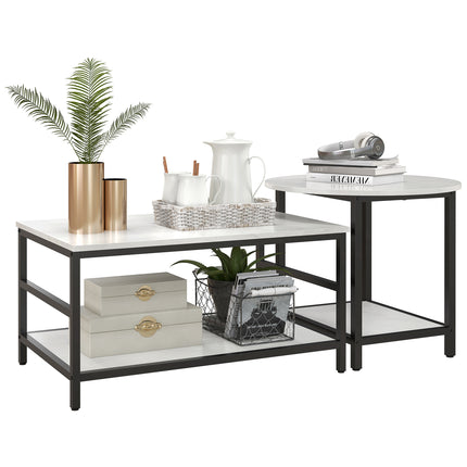 immagine-1-easycomfort-easycomfort-set-2-tavolini-da-caffe-a-2-livelli-in-truciolato-e-acciaio-con-piano-dappoggio-effetto-marmo-bianco-e-nero