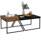immagine-1-easycomfort-easycomfort-set-2-tavolini-da-caffe-in-truciolato-e-acciaio-tavolo-nero-80x60x42-cm-e-tavolo-marrone-60x60x46-cm