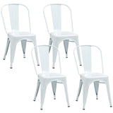 easycomfort easycomfort set da 4 sedie da cucina impilabili dallo stile industriale in acciaio 45x53x85 cm bianco