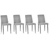 easycomfort easycomfort set di 4 sedie imbottite da salotto con rivestimento tessuto e gambe in metallo grigio