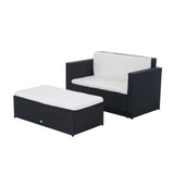 easycomfort easycomfort set mobili da giardino con poggiapiedi salotto da esterno con cuscini in pe rattan ean 8055776915357
