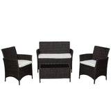 easycomfort easycomfort set mobili da giardino divanetto con 2 poltroncine e tavolino in pe rattan nero e bianco ean 8055776915500