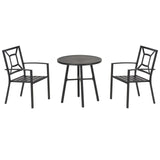 easycomfort easycomfort set tavolo e 2 sedie da giardino in acciaio per esterni nero ean 8055776911359