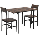 easycomfort easycomfort set tavolo e sedie 3 pezzi in truciolato e acciaio tavolo da pranzo pieghevole e 2 sedie moderne