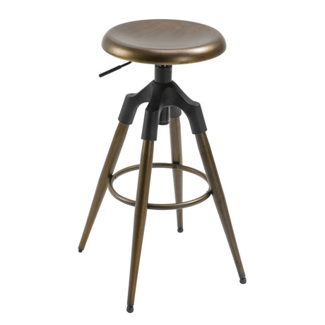 easycomfort easycomfort sgabello da bar stile industriale girevole altezza regolabile bronzo ean 8054111848633