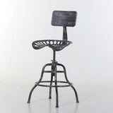 easycomfort easycomfort sgabello stile industriale in acciaio con schienale e altezza regolabile ean 8055776915609