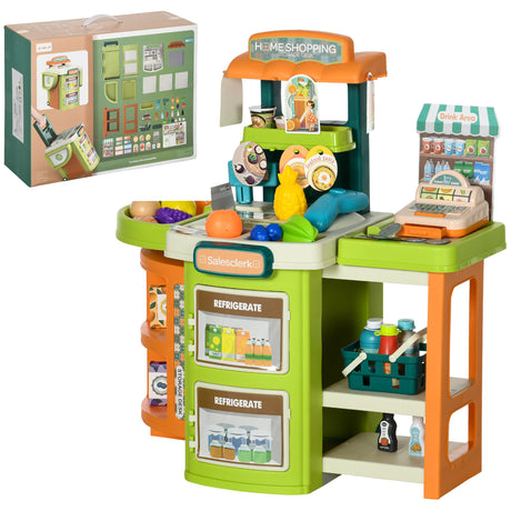 easycomfort easycomfort supermercato giocattolo per bambini 3 6 anni con cassa e accessori design pieghevole a trolley