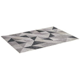easycomfort easycomfort tappeto moderno pelo corto con triangoli in poliestere per interni 200x140cm grigio nero e bianco