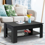 easycomfort easycomfort tavolino da caffe a 2 livelli in legno nero 110x65x47cm ean 8054144130385