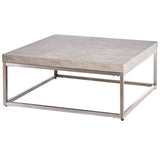 easycomfort easycomfort tavolino da caffe basso effetto cemento stile industriale in acciaio e mdf 80x80x34cm grigio