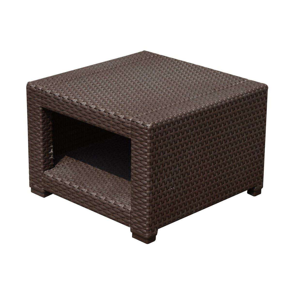 easycomfort easycomfort tavolino da giardino in pe rattan marrone 56x56x44 5cm ean 8054144137308