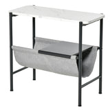 easycomfort easycomfort tavolino da salotto con mensola rimovibile in tessuto grigio