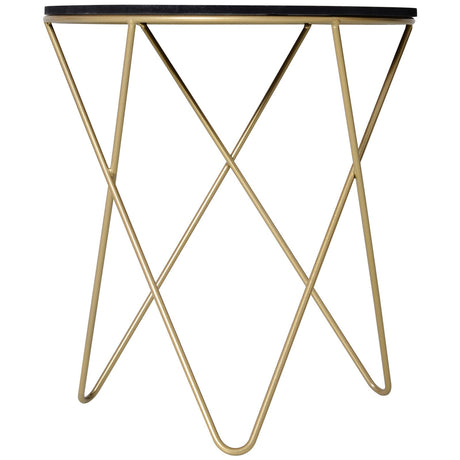 easycomfort easycomfort tavolino design geometrico moderno mdf e metallo 43x48cm nero e dorato ean 8054111841498