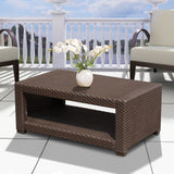 easycomfort easycomfort tavolino rettangolare da giardino in pe rattan marrone 93x56x38 5cm ean 8055776911243