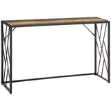 easycomfort easycomfort tavolo consolle da ingresso in stile industriale mobile vintage in acciaio e legno 120x35x75cm marrone