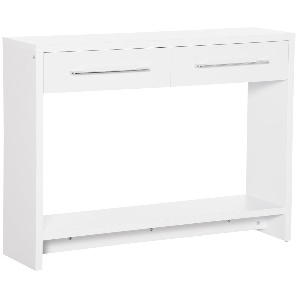 easycomfort easycomfort tavolo consolle da ingresso in truciolato con ripiano inferiore e 2 cassetti 101 6x28x76 2 cm bianco