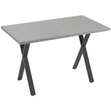 easycomfort easycomfort tavolo da pranzo 4 persone con piano effetto roccia e gambe in acciaio 120x70x76cm