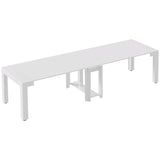 easycomfort easycomfort tavolo da pranzo allungabile da 8 10 persone in legno e metallo 45 300x90x75 5 cm bianco lucido