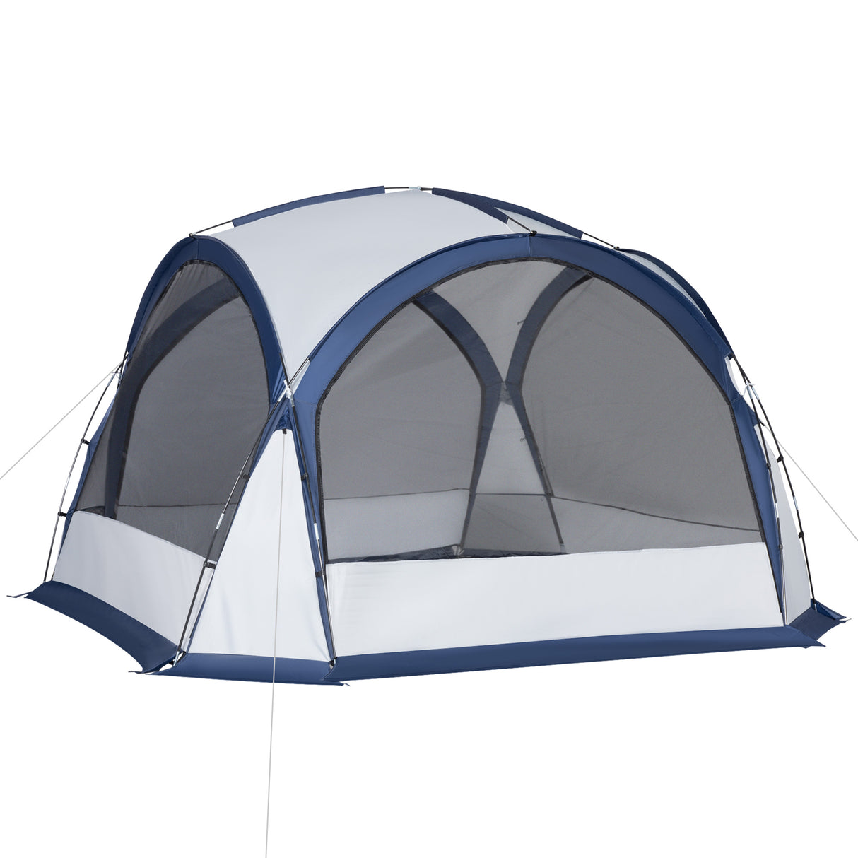 easycomfort easycomfort tenda da campeggio 6 8 persone 4 porte a cerniera borsa e gancio 350x350x230cm bianca e blu