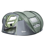easycomfort easycomfort tenda da campeggio pop up 4 5 posti 2 porte e 4 finestre telo impermeabile 263 5x220x123cm verde scuro ean 8054144139081
