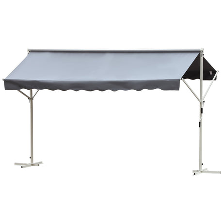 easycomfort easycomfort tenda da sole a caduta autoportante apertura con manovella e inclinazione regolabile 295x294cm grigio