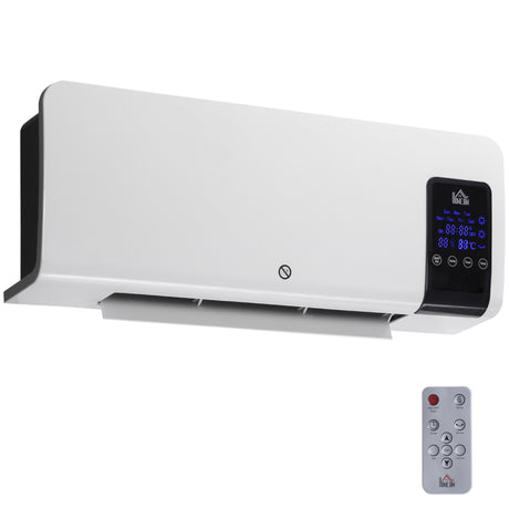 easycomfort easycomfort termoventilatore da parete oscillatorio con timer 12h e 2 modalita di riscaldamento 54 5x12x21 5 cm bianco