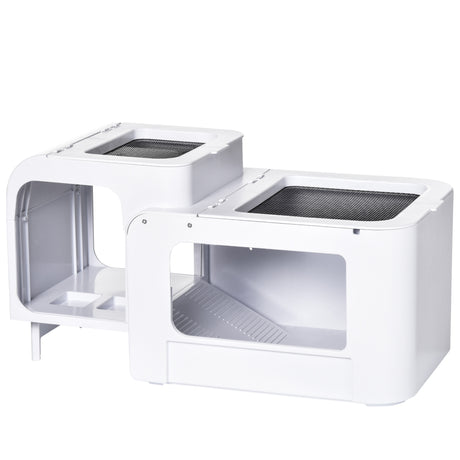 easycomfort easycomfort terrario per tartarughe dacqua con 2 piattaforme apribili tartarughiera vasca per tartarughe bianco