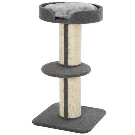easycomfort easycomfort tiragraffi ad albero per gatti con cuccia cuscino rivestimento grigio e pali in corda sisal ean 8054111842853