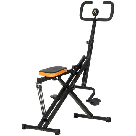 easycomfort easycomfort total crunch fitness pieghevole con monitor lcd e seduta regolabile in acciaio e pu 90x63x124 136 cm