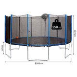 easycomfort easycomfort trampolino elastico con canestro basket e rete sicurezza 366 x 260a cm ean 8054144137902