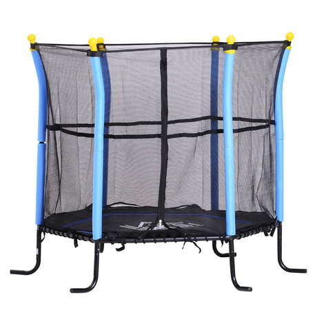 easycomfort easycomfort trampolino elastico con rete di sicurezza nero e blu 155 x 122 5 cm ean 8054144132259