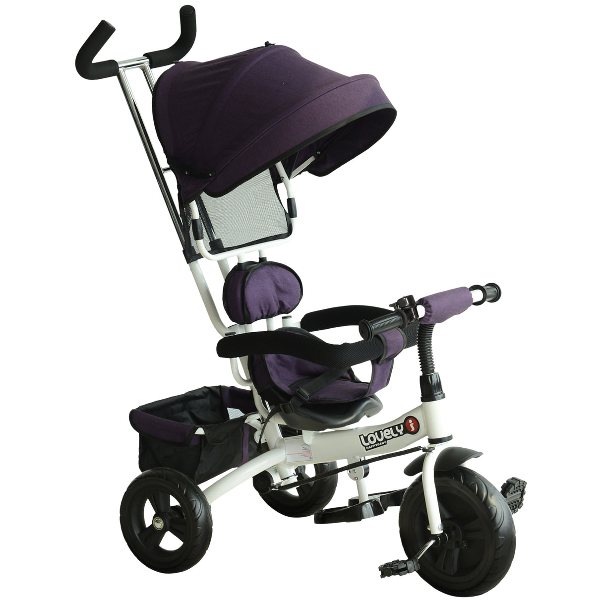 easycomfort easycomfort triciclo per bambini 18 mesi pieghevole con seduta imbottita maniglione e cestino 92x51x110cm