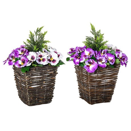 easycomfort easycomfort vaso fiori finti di phalaenopsis viola e bianchi pianta finta alta 45cm ean 8054111847780