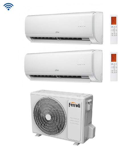 ferroli climatizzatore condizionatore dual split inverter ferroli giada m 90009000 btu con 21 3 wi fi integrato alexa e google home 99 novita