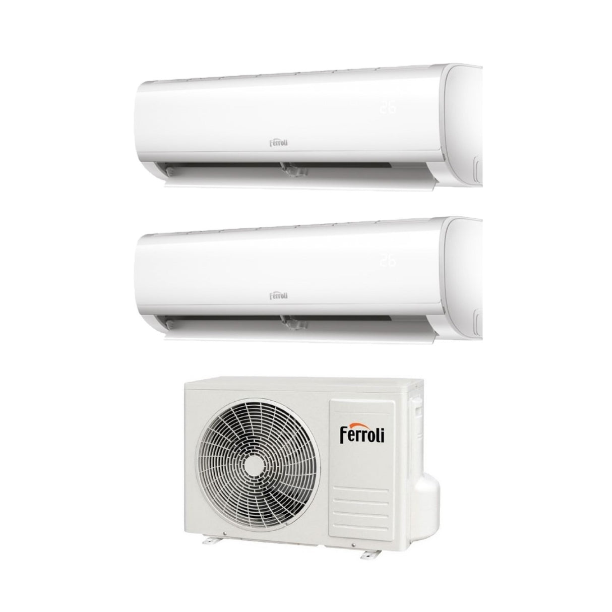 ferroli climatizzatore condizionatore ferroli dual split inverter serie diamant plus m 712 con 18 2 r 32 wi fi integrato 700012000 novita ean 8059657010780