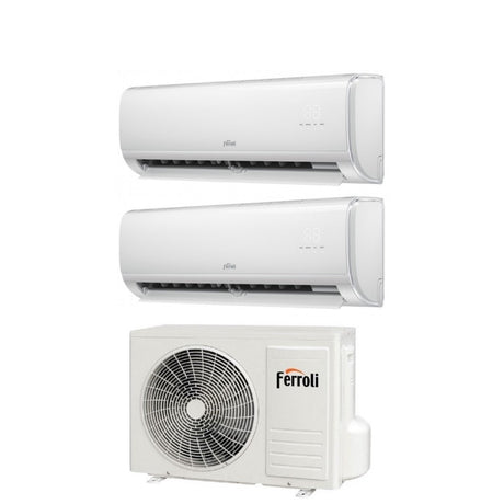 ferroli climatizzatore condizionatore ferroli dual split inverter serie giada m 1212 con 21 3 r 32 wi fi integrato 1200012000