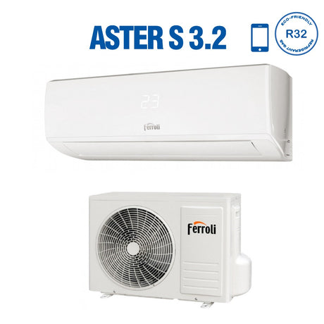 ferroli climatizzatore condizionatore ferroli inverter serie aster s 3 2 22000 btu r 32 wi fi integrato ean 8059657005816