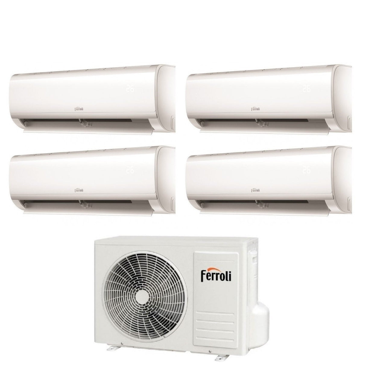 ferroli climatizzatore condizionatore ferroli quadri split inverter serie ambra m 7777 con 28 4 r 32 wi fi integrato 7000700070007000 novita