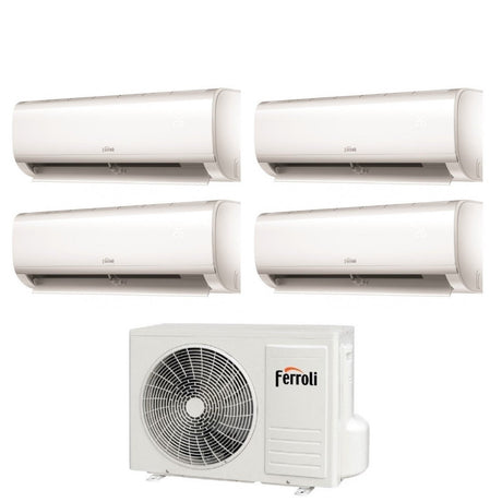ferroli climatizzatore condizionatore ferroli quadri split inverter serie ambra m 77912 con 28 4 r 32 wi fi integrato 70007000900012000 novita