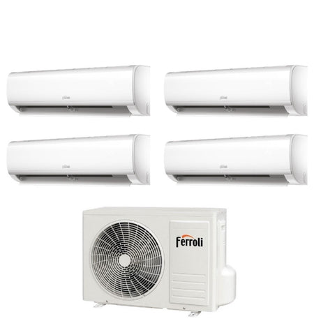 ferroli climatizzatore condizionatore ferroli quadri split inverter serie diamant plus m 771212 con 28 4 r 32 wi fi integrato 700070001200012000 novita