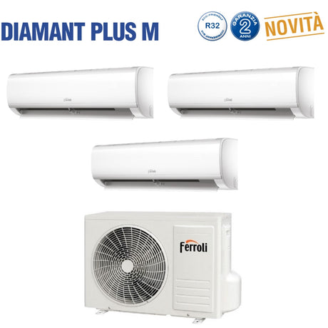 ferroli condizionatore climatizzatore ferroli trial split serie diamant plus m 9918 con u e 28 4 gas r 32 9000900018000