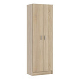 fores armadio multiuso fores a 2 ante e 5 ripiani cm 59x37x180h colore rovere