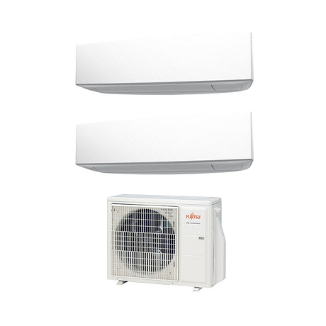 fujitsu climatizzatore condizionatore fujitsu dual split inverter serie ke 912 con aoyg18kbta2 r 32 wi fi optional 900012000 colore bianco white novita ean 8055776912011