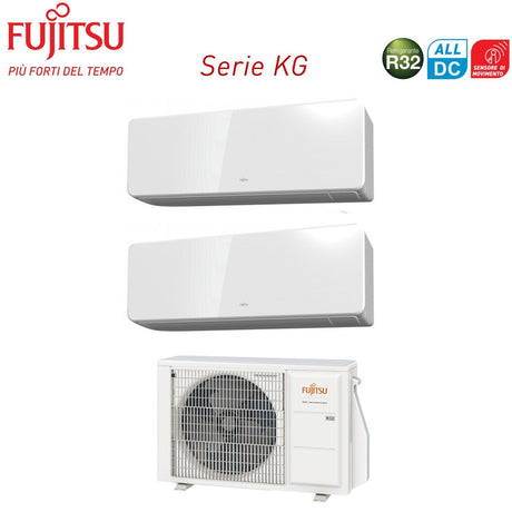 fujitsu climatizzatore condizionatore fujitsu dual split inverter serie kg 77 con aohg14kbta2 r 32 wi fi optional 70007000 ean 8059657011190