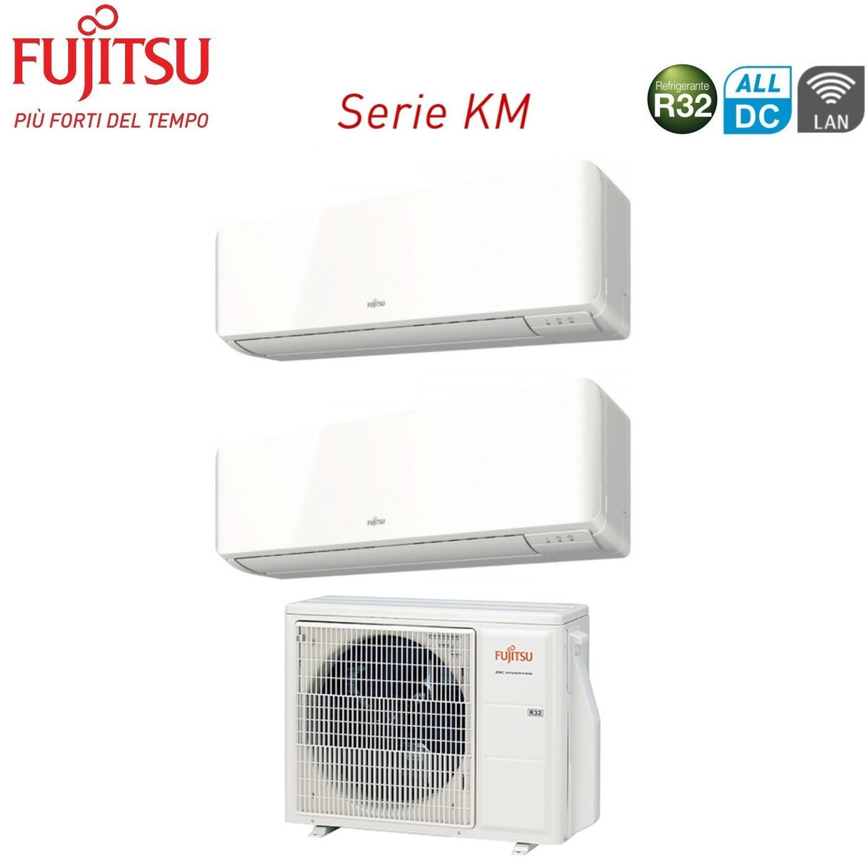 fujitsu climatizzatore condizionatore fujitsu dual split inverter serie km 1212 con aoyg18kbta2 r 32 wi fi optional 1200012000 novita ean 8059657011268