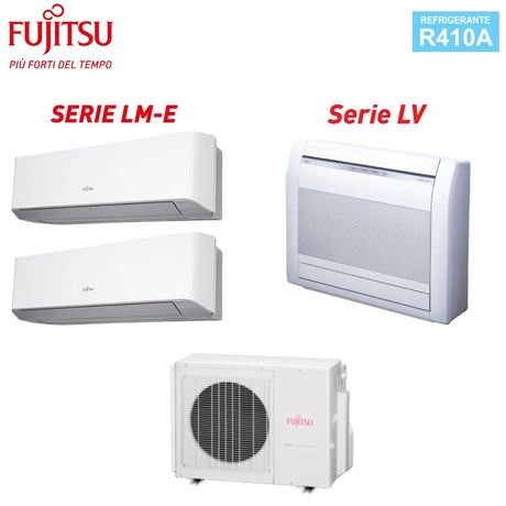 fujitsu climatizzatore condizionatore fujitsu trial split inverter serie lm pavimento 9912 con aoyg24l r 410 9000900012000