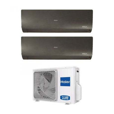 haier climatizzatore condizionatore haier dual split inverter serie flexis plus black 1215 con 2u50s2sm1fa r 32 wi fi integrato colore nero 1200015000 ean 8059657012203